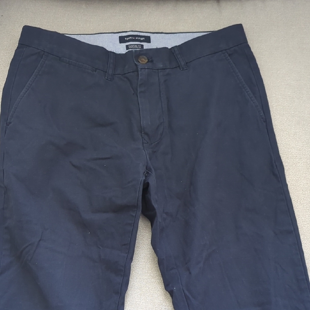 Tommy Hilfiger Custom Fit Men's Navy Pants, 32x32